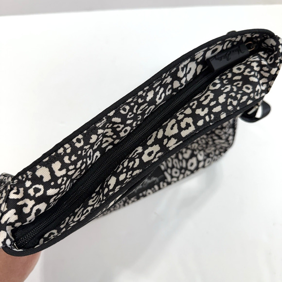 Vera Bradley Nylon Crossbody Purse Black & White Animal Print Lighten Up Slim - Picture 12 of 16